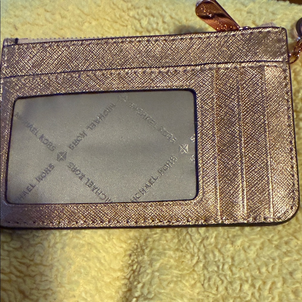 Michael Kors Metallic Rose Card Holder